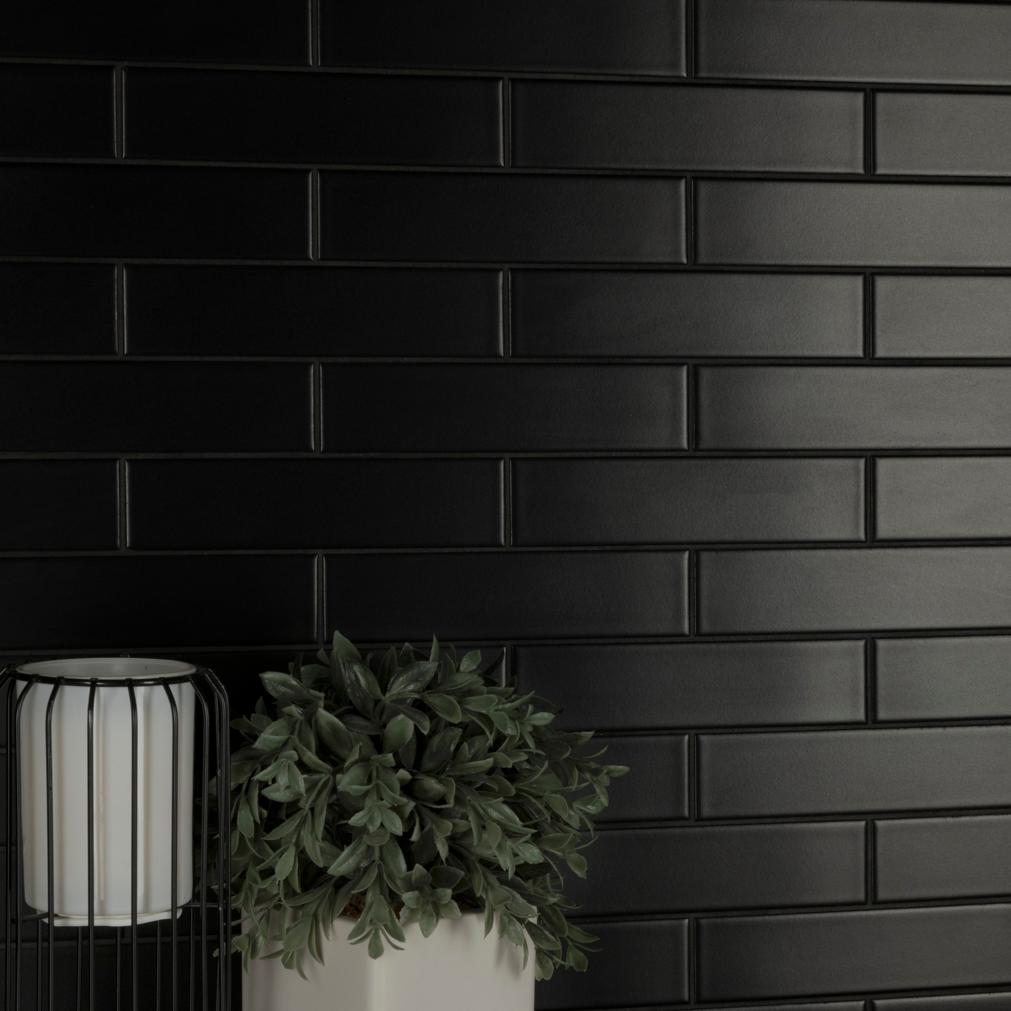 Merola Tile Metro Soho Subway Matte Black 1-3/4 x 7-3/4 Ceramic